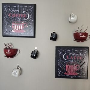 Coffee-Themed Wall Art and Mug Set